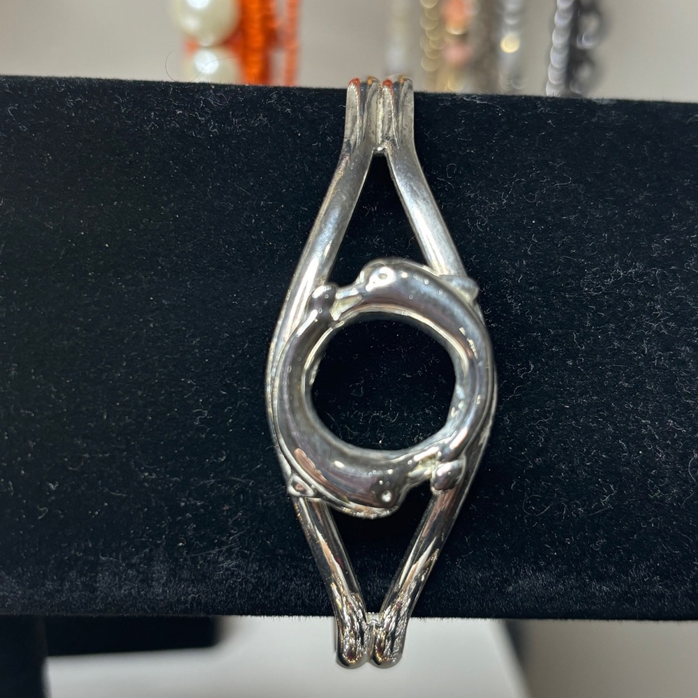 Marked 925 Silver Dolphin Bangle